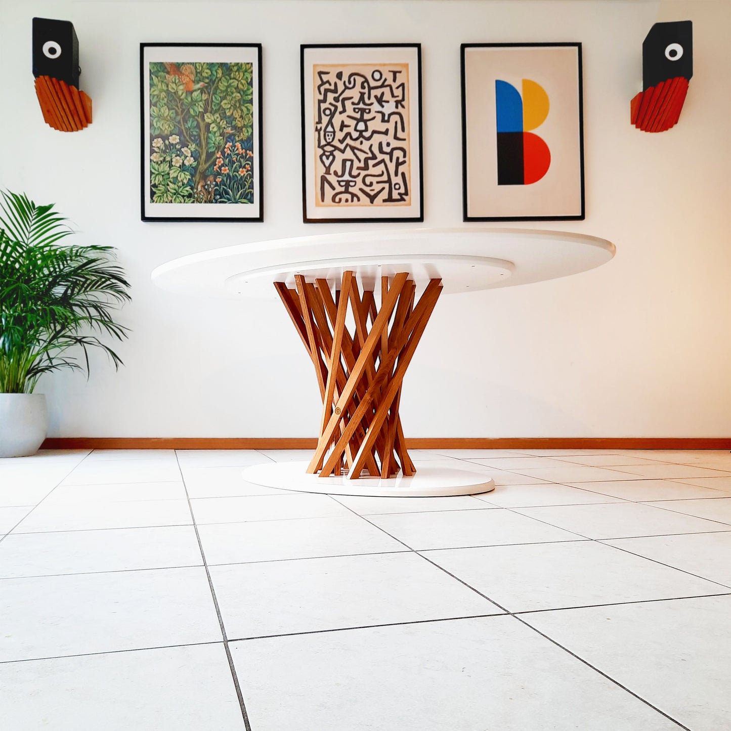Ygdra dining table in a real living room setting