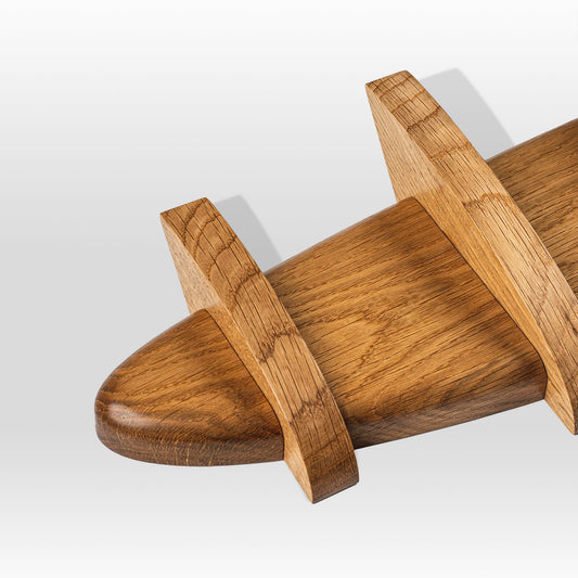 close-up of 'Krona' coat hanger by grankrona in oak wood