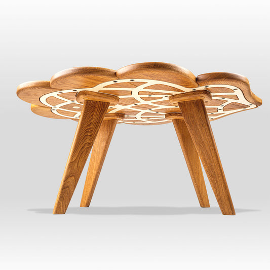 award winning 'Eikinot' coffee table shown from below